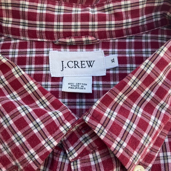 Men’s vintage j crew long sleeve button down plaid shirt sz xl 1 pocket - Picture 4 of 12